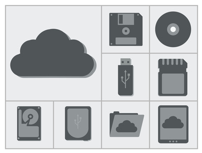 vector collection of different storage devices